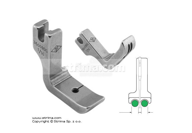 Pätka na všívanie kedru pre šijacie stroje, obojstranná 1.6mm P69D1/16 [36069DG 1/16]